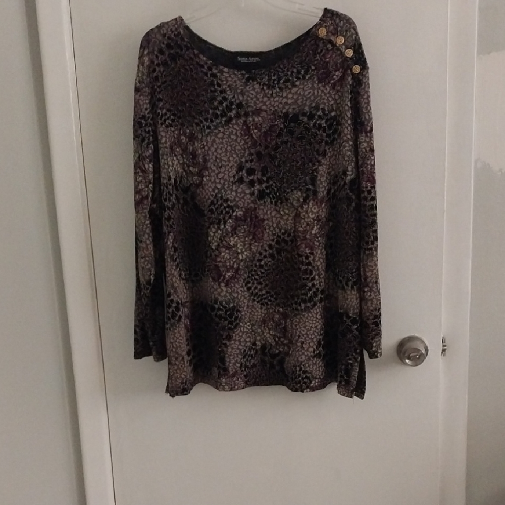 Purple and Black Relaxed  Blouse